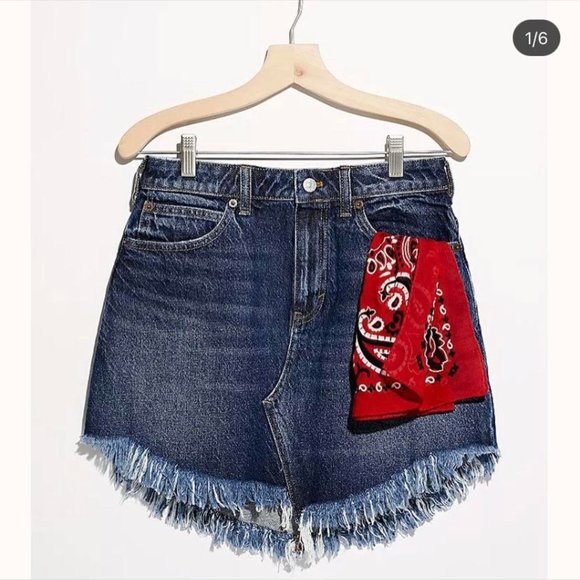 Free People A-Line Denim Skirt - Picture 3 of 5